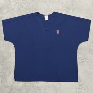 Boston Red Sox Scrub Womens XL blue MLB Genuine Cherokee Uniforms Medical Top